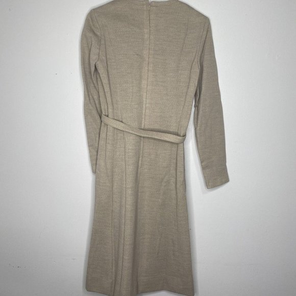 Vintage 1970’s Abe Schrader Wool Dress Suit Mohair Jacket Tan Belted NEW midi - Picture 9 of 10